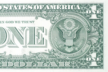 Six-pointed star on an American one-dollar bill (Star of David)