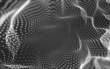 Abstract background. Molecules technology with polygonal shapes, connecting dots and lines....