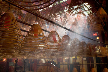 Incense Coils in Temple, Hong Kong, China