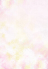 水彩と金箔の雲模様　幻想的な背景素材（桜色）縦