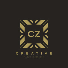 CZ initial letter luxury ornament monogram logo template vector - obrazy, fototapety, plakaty