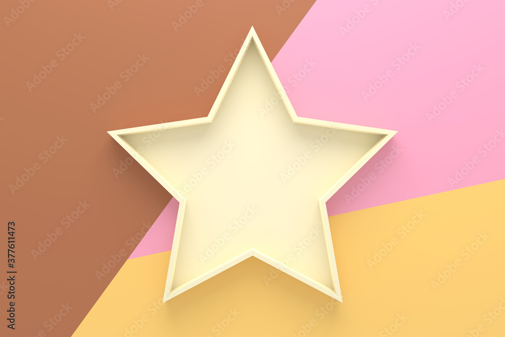 Wall mural abstract background of star shape tray. 3d rendering.