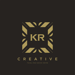 KR initial letter luxury ornament monogram logo template vector