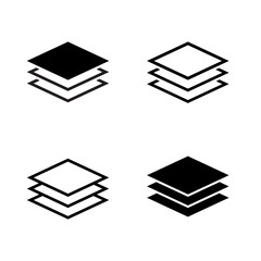 Layers icon set isolated on white background,Vector illustration