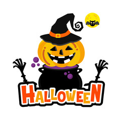 Halloween greeting card Vector Illustration.
