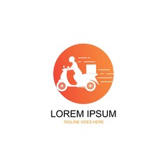 Scooter fast delivery logo design.