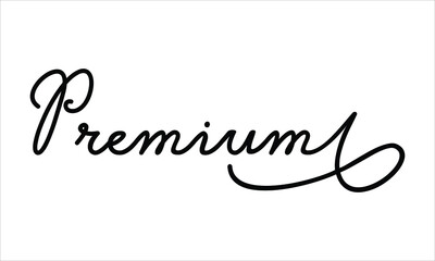 Premium Black script Hand written thin Typography text lettering and Calligraphy phrase isolated on the White background 