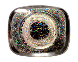 Glitter Nail polish isolated on white