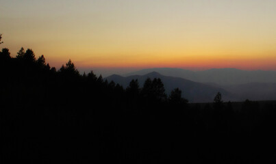 sunset in the mountains