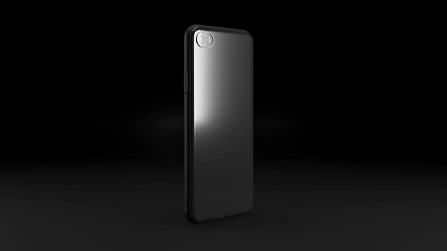 3d rendering illustration in video 4k of spinning mockup mobile phone smartphone in minimal design with a vertical white screen