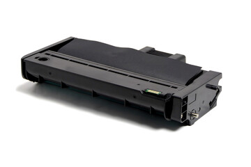 Toner cartridge black isolated on white background.