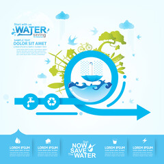 Save water concept Ecology vector.