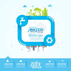 Save water concept Ecology vector.