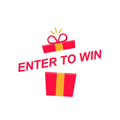 Enter to Win illustration with gift box. Vector