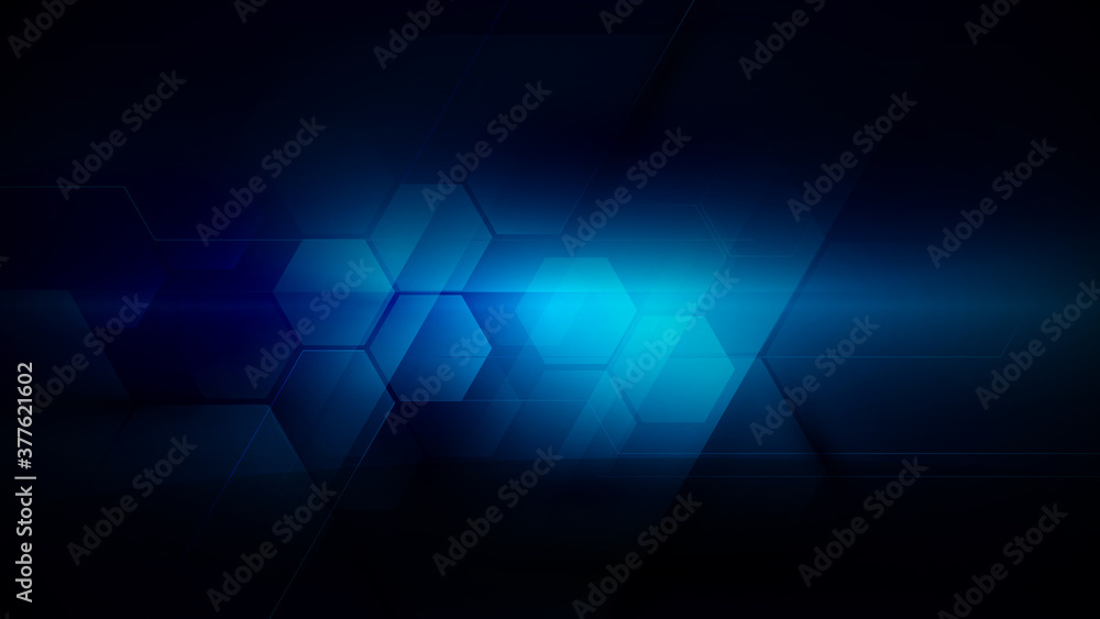 Poster abstract technology digital hi tech hexagons concept background. space for your text