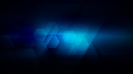 Abstract technology digital hi tech hexagons concept background. Space for your text