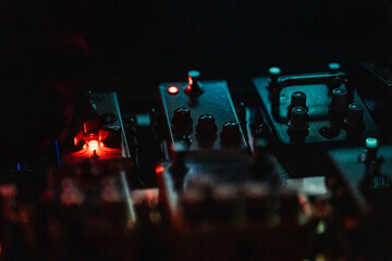 Electric Guitar Pedal in the Dark