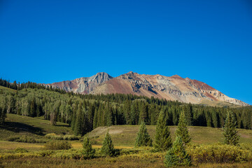 El Diente Peak in the afternoon with clear skies