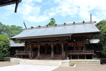 Main temple or altar of Miyazaki Jingu Shrine.