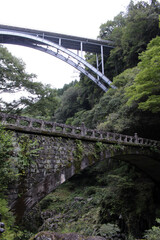 Fototapeta premium Old and modern bridge around Takachiho Gorge