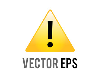 Vector yellow triangle warning or alert emoji icon with black exclamation mark inside