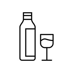 alcohol wine  icon outline style for your web design, logo, UI. illustration