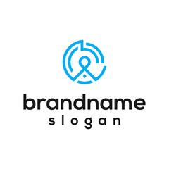 Fototapeta premium technology logo design vector