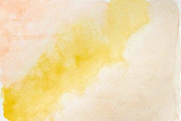 Hand painted soft pink and yellow watercolor background. Grunge watercolor texture wallpaper.