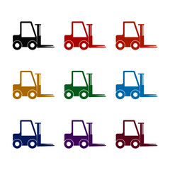 Forklift icon, color set