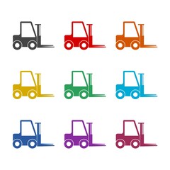 Forklift icon, color set
