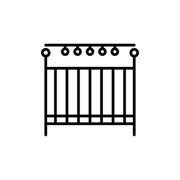 recommend clip art: Baby, cot, cradle, icon with outline style vector for your web design, logo, UI. illustration.