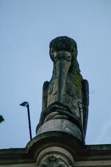 View of the exterior facade of the Roman Catholic Notre Dame de Reims Cathedral, a historical monument in the Grand Est region of France and one of the oldest in Europe
