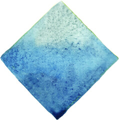 Abstract blue and grey square watercolor hand painting banner for decoration