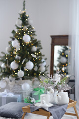 New Year's atmosphere. New Year's morning.