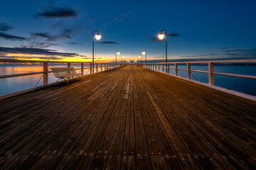 Walking pier. Poland, Gdynia Orlowo, Baltic Sea