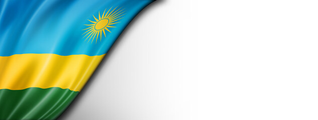 Rwanda flag isolated on white banner