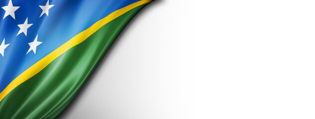 Solomon Islands flag isolated on white banner
