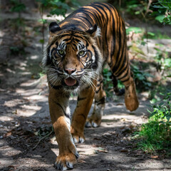 Fototapeta na wymiar Tiger walking in the forest