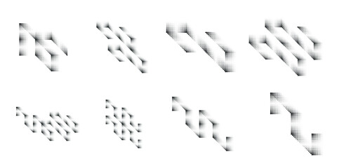 Halftone dots  . Vector Illustration .Technology  Logo . Design element . Abstract Geometric shape .