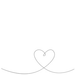 Heart love background line drawing vector illustration