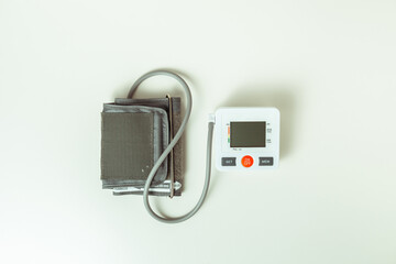 Blood pressure electronic tonometer on the white background