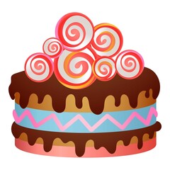 Birthday cake icon. Cartoon of birthday cake vector icon for web design isolated on white background