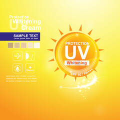 UV Protection and Whitening Vector Skin care concept.