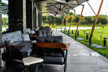 empty terrace near luxury restaurant