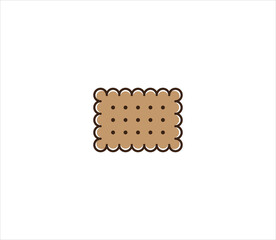 classic biscuit vector icon in simple outline style for bakery and pastry shop