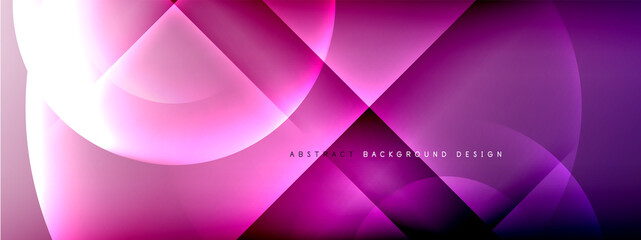 Vector abstract background - circle and cross on fluid gradient with shadows and light effects. Techno or business shiny design templates for text