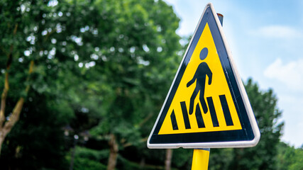 pedestrian sign on a road