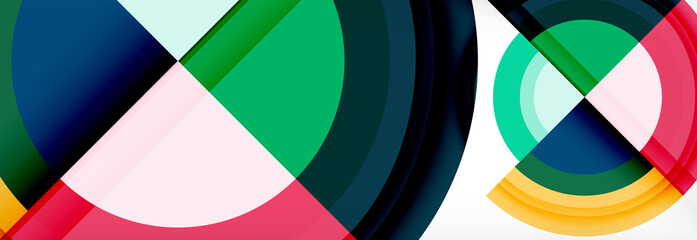 Obraz premium Round shapes, triangles and circles. Modern abstract background