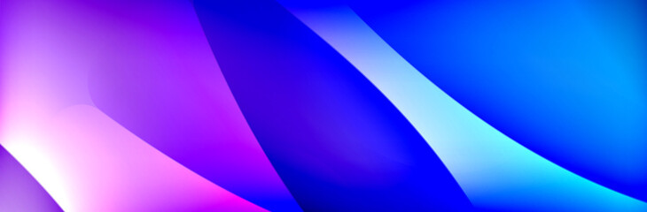 Fluid gradient neon color waves, vector abstract background