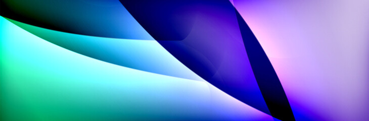 Fluid gradient neon color waves, vector abstract background